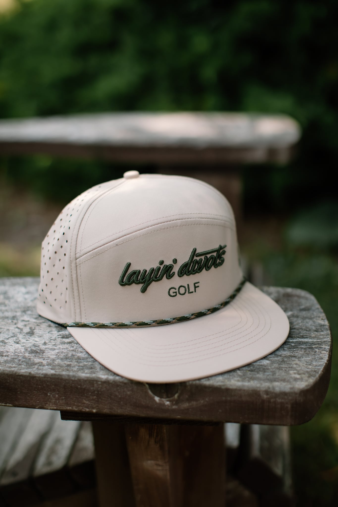 Tan and Green Rope Hat