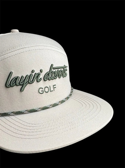 Tan and Green Rope Hat