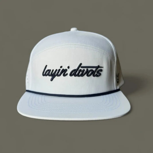 White and Navy Rope Hat