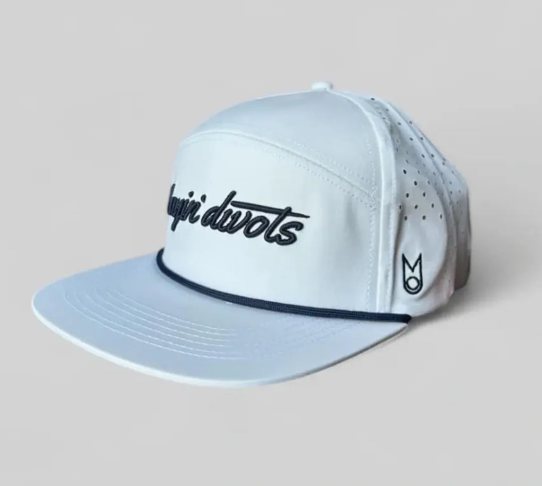 White and Navy Rope Hat