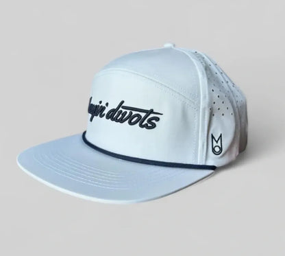White and Navy Rope Hat